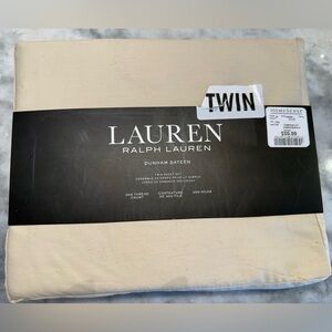 Ralph Lauren Lauren Home Twin Sheet Set Beige 300TC Cotton Luxury Hotel New